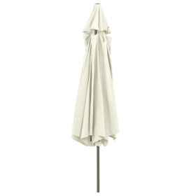 vidaXL Garden Parasol with Metal Pole 390 cm Sand White