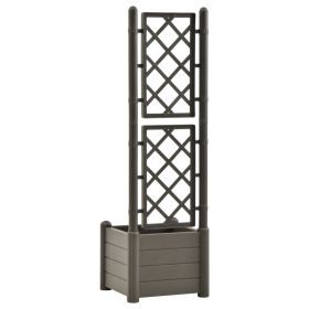 vidaXL Garden Planter with Trellis 16.9"x16.9"x55.9" PP Anthracite