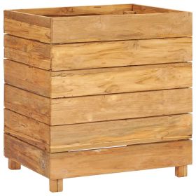 vidaXL Raised Bed 19.7"x15.7"x21.7" Recycled Teak Wood and Steel