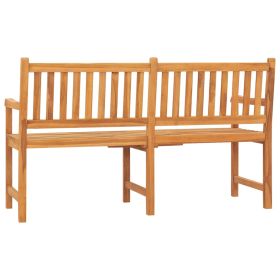 vidaXL 3-Seater Patio Bench with Table 59.1" Solid Teak Wood