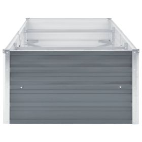 vidaXL Garden Raised Bed Galvanised Steel 240x80x45 cm Grey