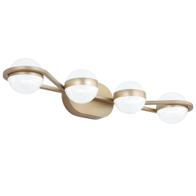 Modern Minimalist Gold Bathroom Vanity Light, 4 Bulb Acrylic Shade