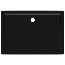 vidaXL Rectangular ABS Shower Base Tray Black 80x110 cm