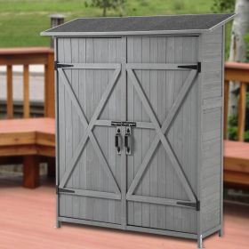 56Lx19.5Wx64H Outdoor Storage Shed W  Lockable Door   Detachable Tool Storage