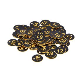 100Pcs Round Number Tag Beehive Sign Marker Labels with Hole Farm Beekeeping Accessory(Black Yellow )