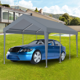 10x20ft Carport Replacement Canopy Cover, Waterproof & UV Protected Tarp With 72 Elastic Buckles Suit For Garage Shelter, Frame Is Not Included,grey