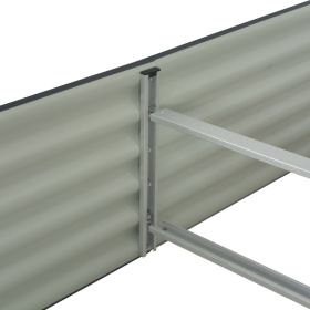 vidaXL Garden Raised Bed 157.5"x31.5"x17.3" Galvanized Steel Gray