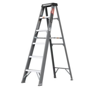 Fibreglass Step Ladder 6-Step 250lbs Gray