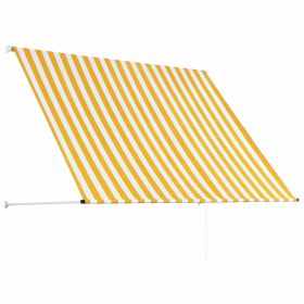 vidaXL Retractable Awning 78.7"x59.1" Yellow and White