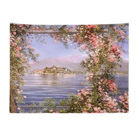 Mediterranean Rose Tapestry Bedroom Oil Painting Tapestry Rental Decorative Wall Tapestry; 29x39 inch