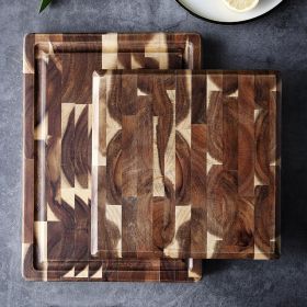 Household Parquet Solid Wood Cutting Board (Option: Brown-L)