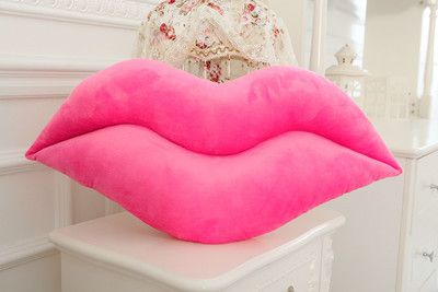 Creative sexy plush big lips pillow (Option: Pink-50cm)