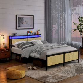 Iron Platform Bed Frame (Color: Black)