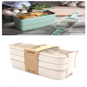 Microwave Oven Light Lunch Box (Option: Green and apricot)