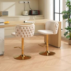 Swivel Barstools (Option: Beige3)