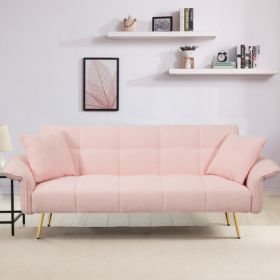 70.1 Futon Sofa Bed (Color: Pink)