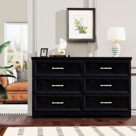 Chipboard 3 Drawer Bedroom Drawer Cabinet (Color: Black)