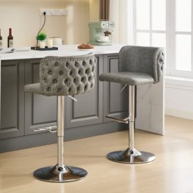 Swivel Barstools (Option: Gray)