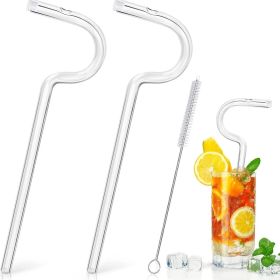 2 drinking straws 1 cleaning brush-Flute Style Design (Option: Transparent)