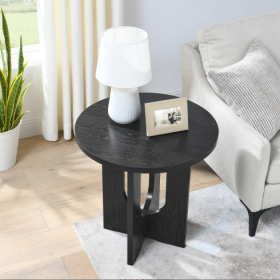 Simple Round Side Table (Color: Black)