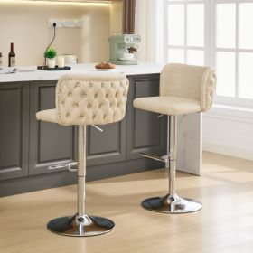 Swivel Barstools (Option: Beige2)