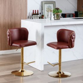 Swivel Barstools (Option: Burgundy)