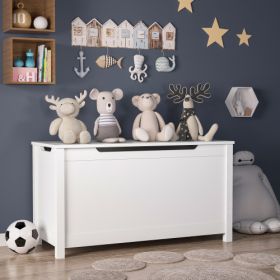 Children's Wooden Toy Box (Color: White)